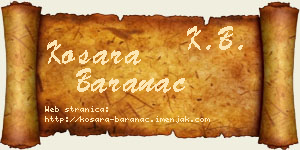 Kosara Baranac vizit kartica